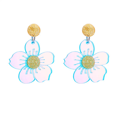 Vacation Flower Arylic Women's Drop Earrings