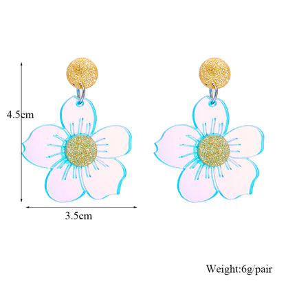 Vacation Flower Arylic Women's Drop Earrings