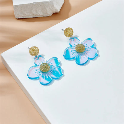 Vacation Flower Arylic Women's Drop Earrings