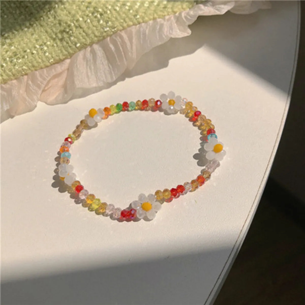 Vacation Flower Beaded Plastic Crystal Women'S Bracelets