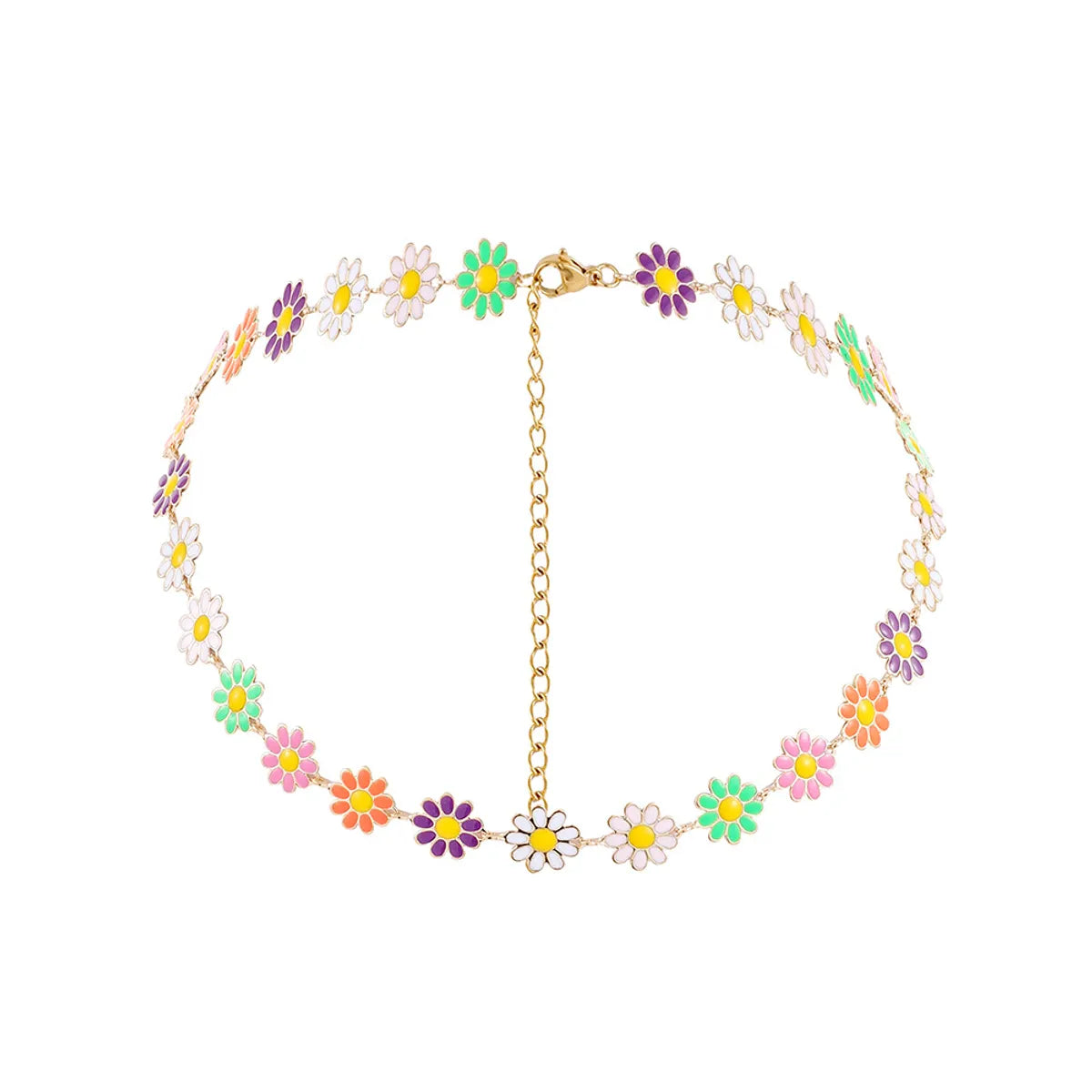 Vacation Flower Daisy Copper Choker In Bulk