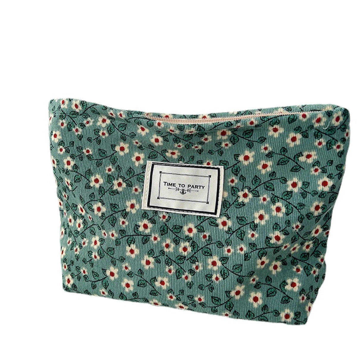 Vacation Flower Polyester Corduroy Square Makeup Bags