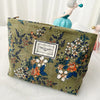 Vacation Flower Polyester Corduroy Square Makeup Bags