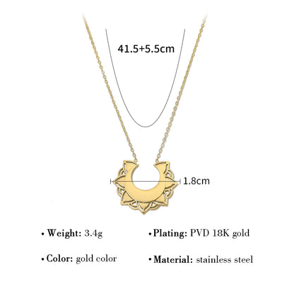 Vacation Flower Stainless Steel Titanium Steel Plating 18k Gold Plated Pendant Necklace