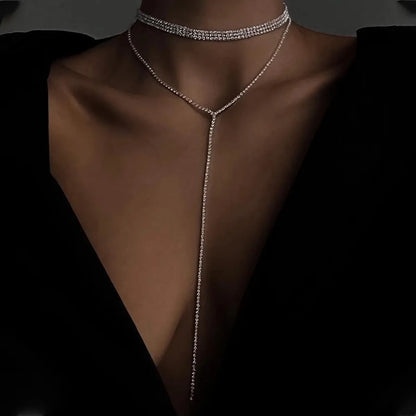 Vacation Geometric Alloy Rhinestone Plating Inlay Rhinestones Women's Long Necklace