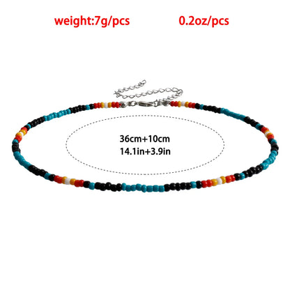 Vacation Geometric Color Block Alloy Seed Bead Wholesale Necklace