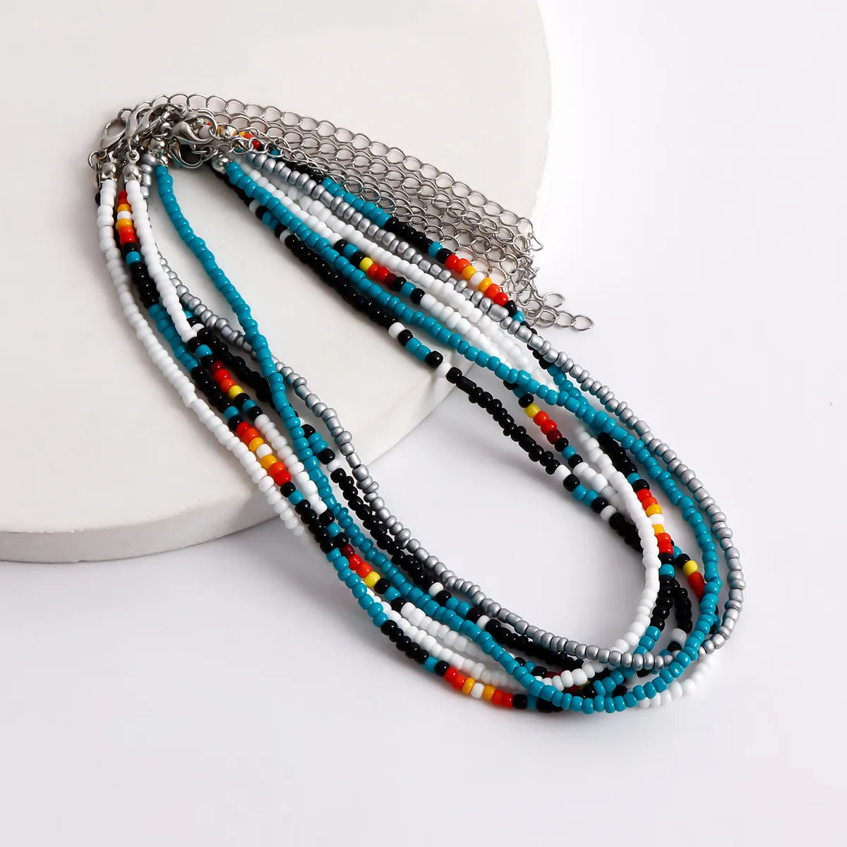 Vacation Geometric Color Block Alloy Seed Bead Wholesale Necklace