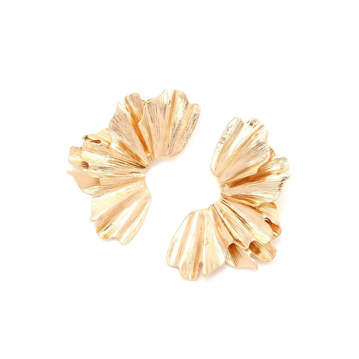 Vacation Leaf Flower Alloy Plating Gold Plated Women'S Ear Studs