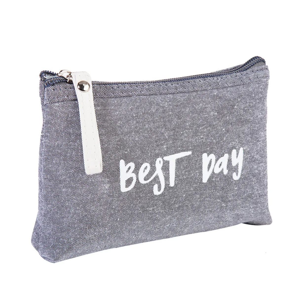 Vacation Letter Canvas Cotton Square Makeup Bags