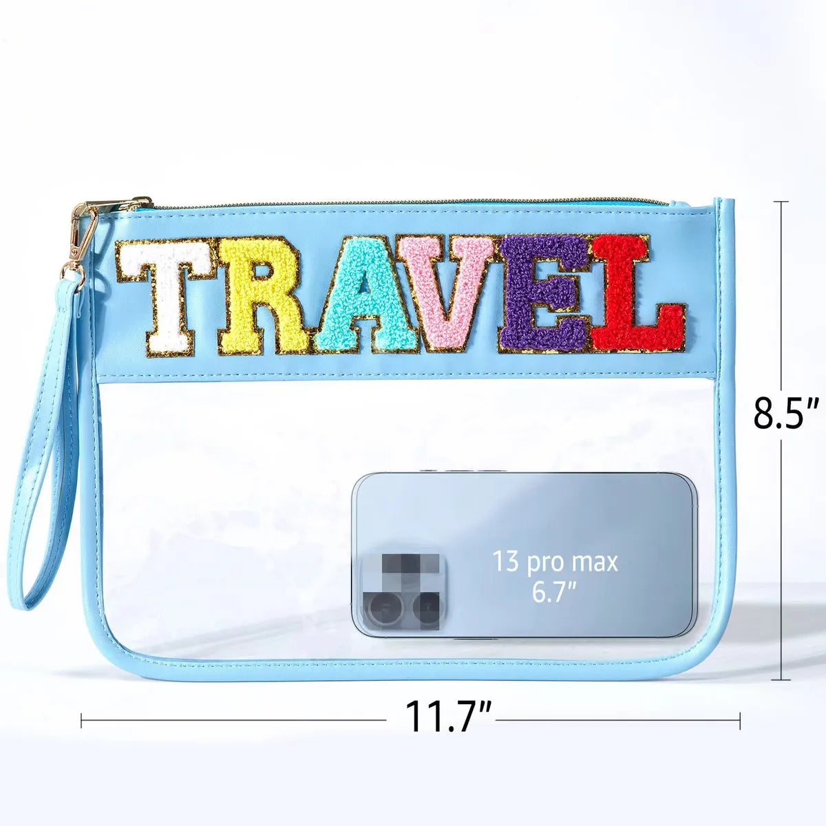 Vacation Letter Pu Leather Square Makeup Bags