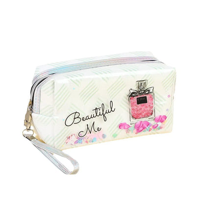 Vacation Letter Pu Leather Square Makeup Bags