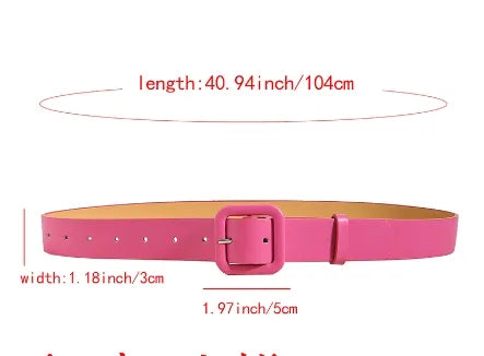 Vacation Modern Style Classic Style Solid Color Pu Leather Alloy Buckle Women'S Leather Belts