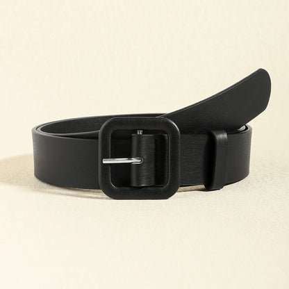 Vacation Modern Style Classic Style Solid Color Pu Leather Alloy Buckle Women'S Leather Belts