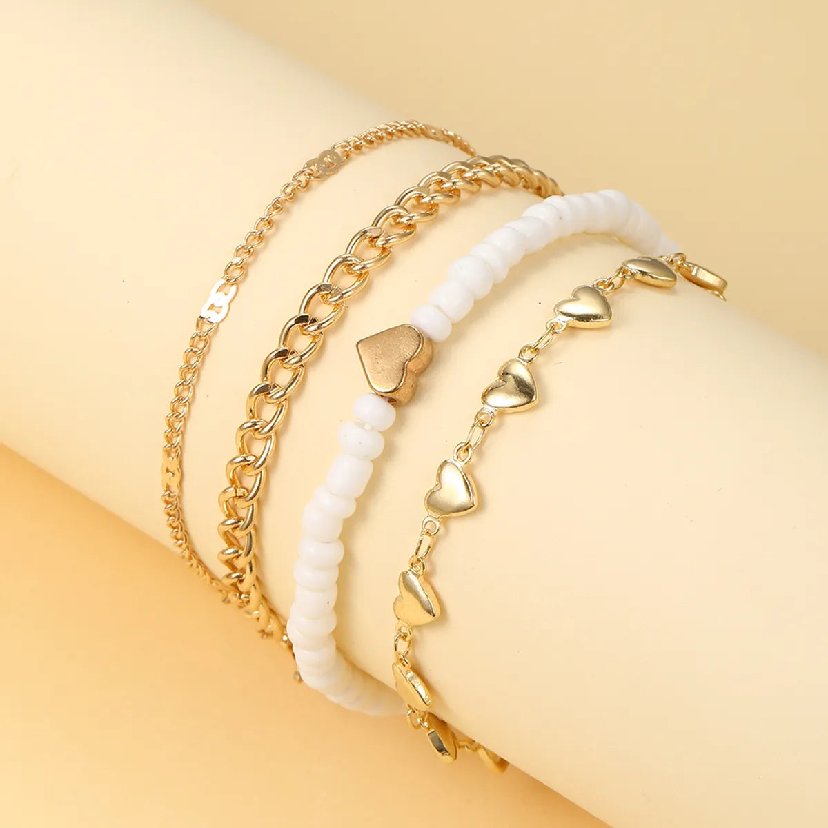 Vacation Round Heart Shape Solid Color Alloy Resin Women's Bracelets