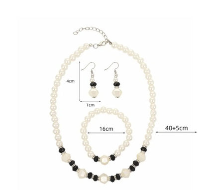 Vacation Round Imitation Pearl Beaded Women's Jewelry Set