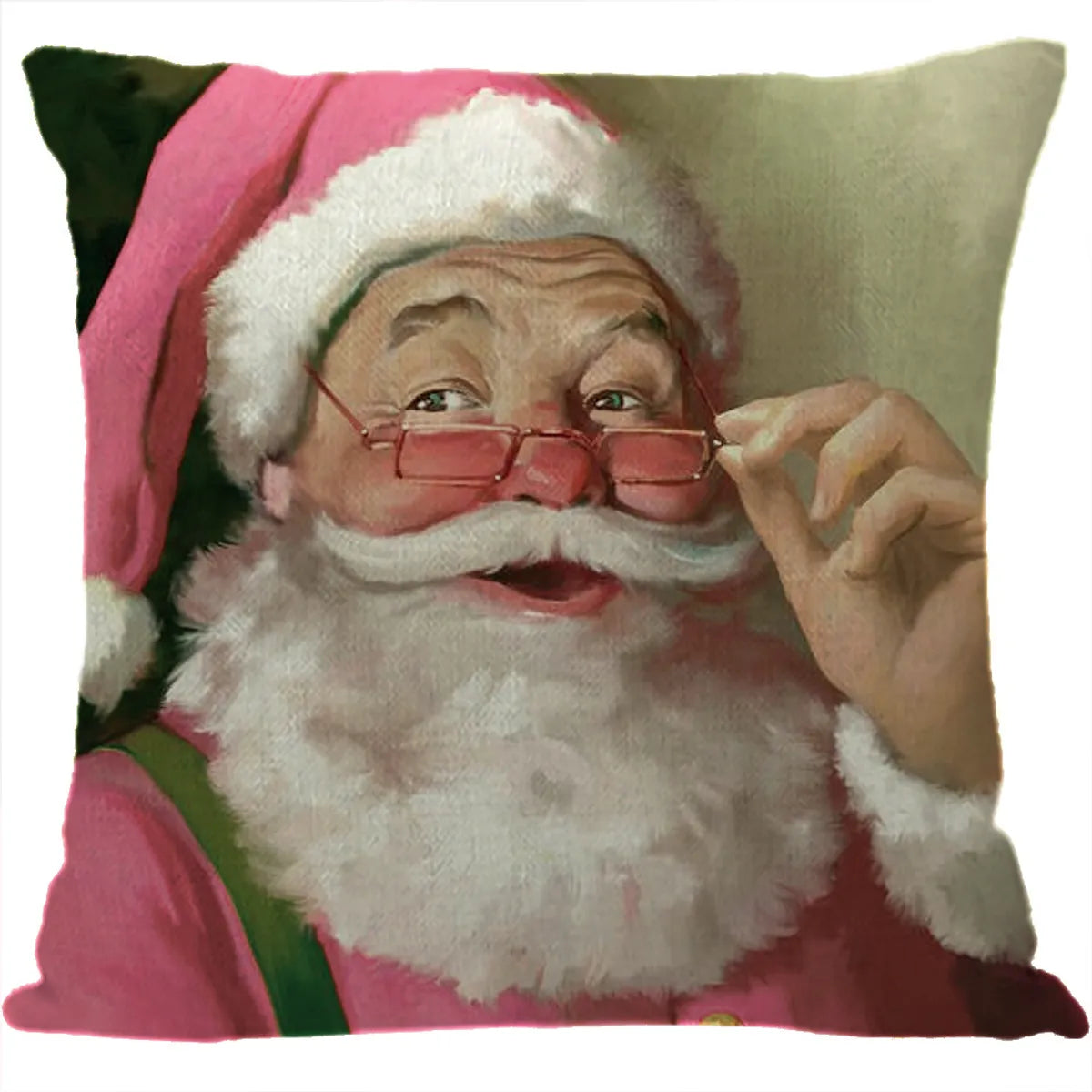 Vacation Santa Claus Linen Pillow Cases