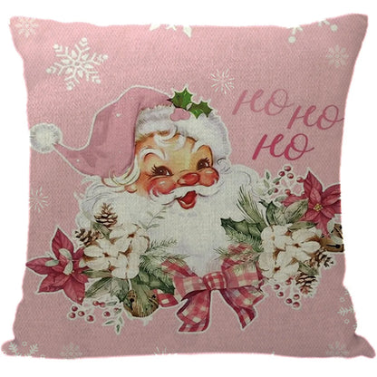 Vacation Santa Claus Linen Pillow Cases