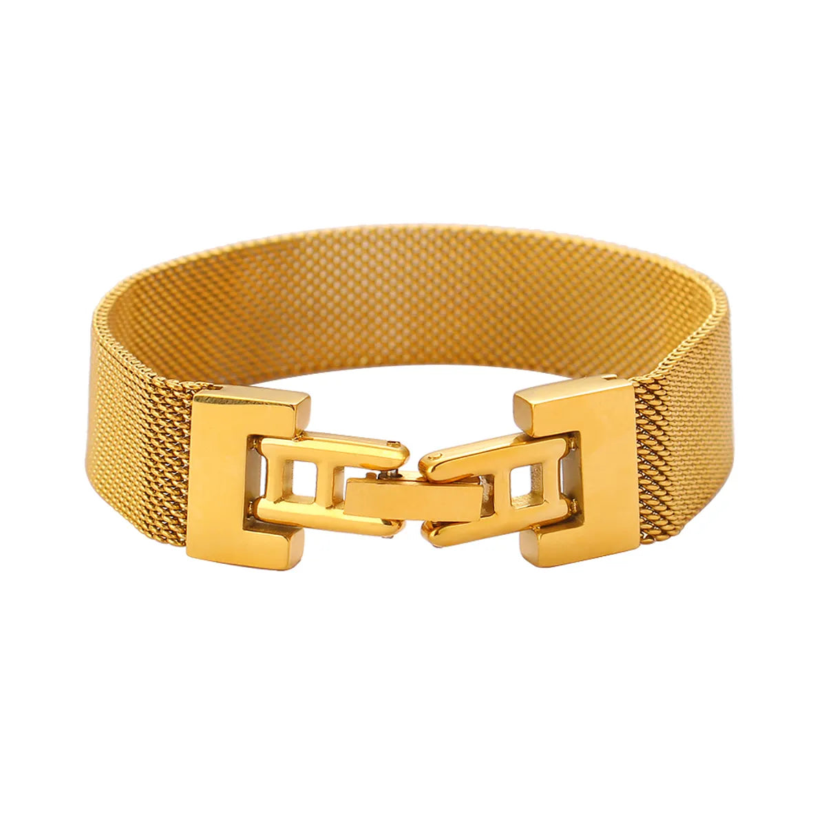 Vacation Simple Style Commute Solid Color 304 Stainless Steel Stainless Steel 18K Gold Plated Bracelets In Bulk