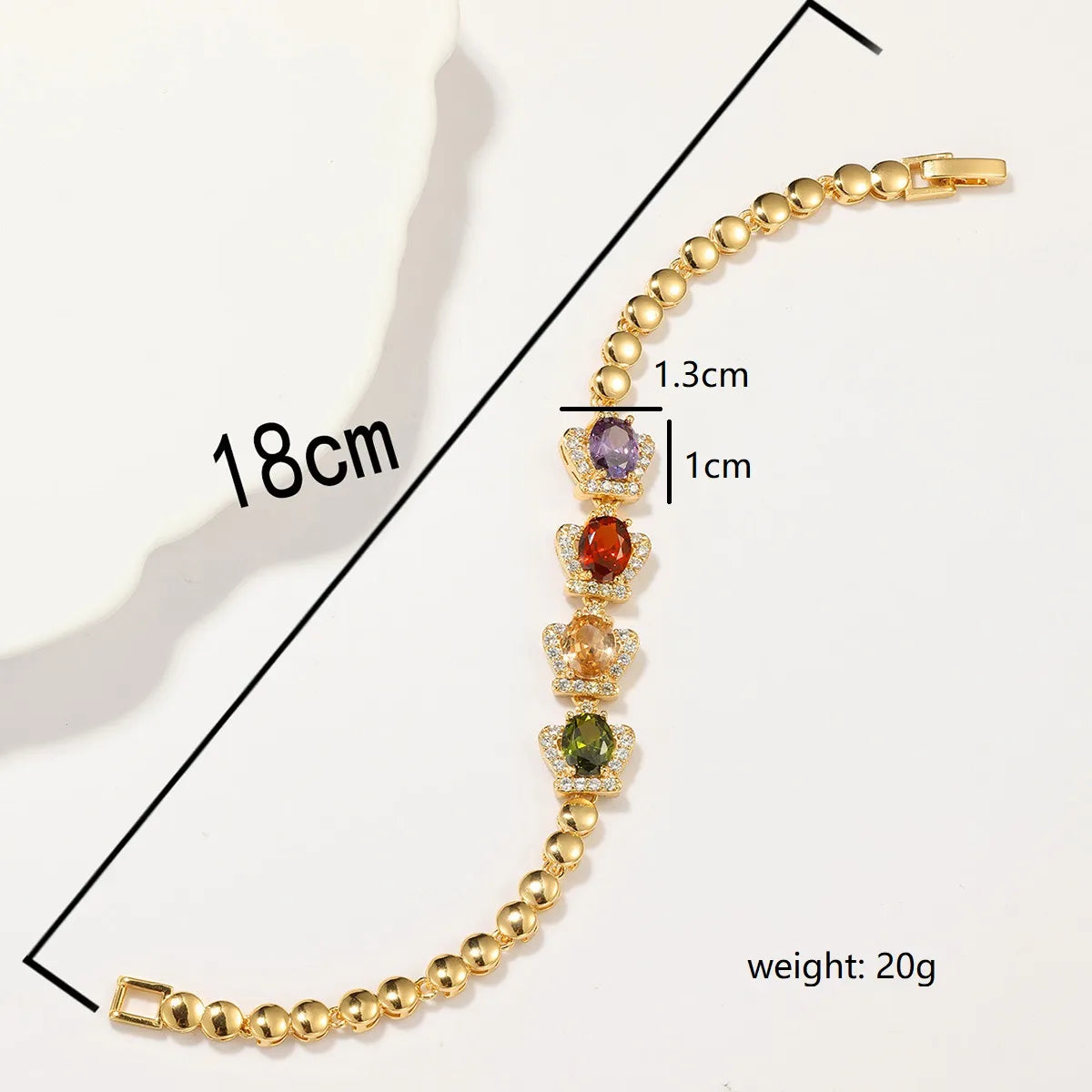 Vacation Simple Style Crown Snowflake Copper Plating Inlay Zircon 18k Gold Plated Bracelets