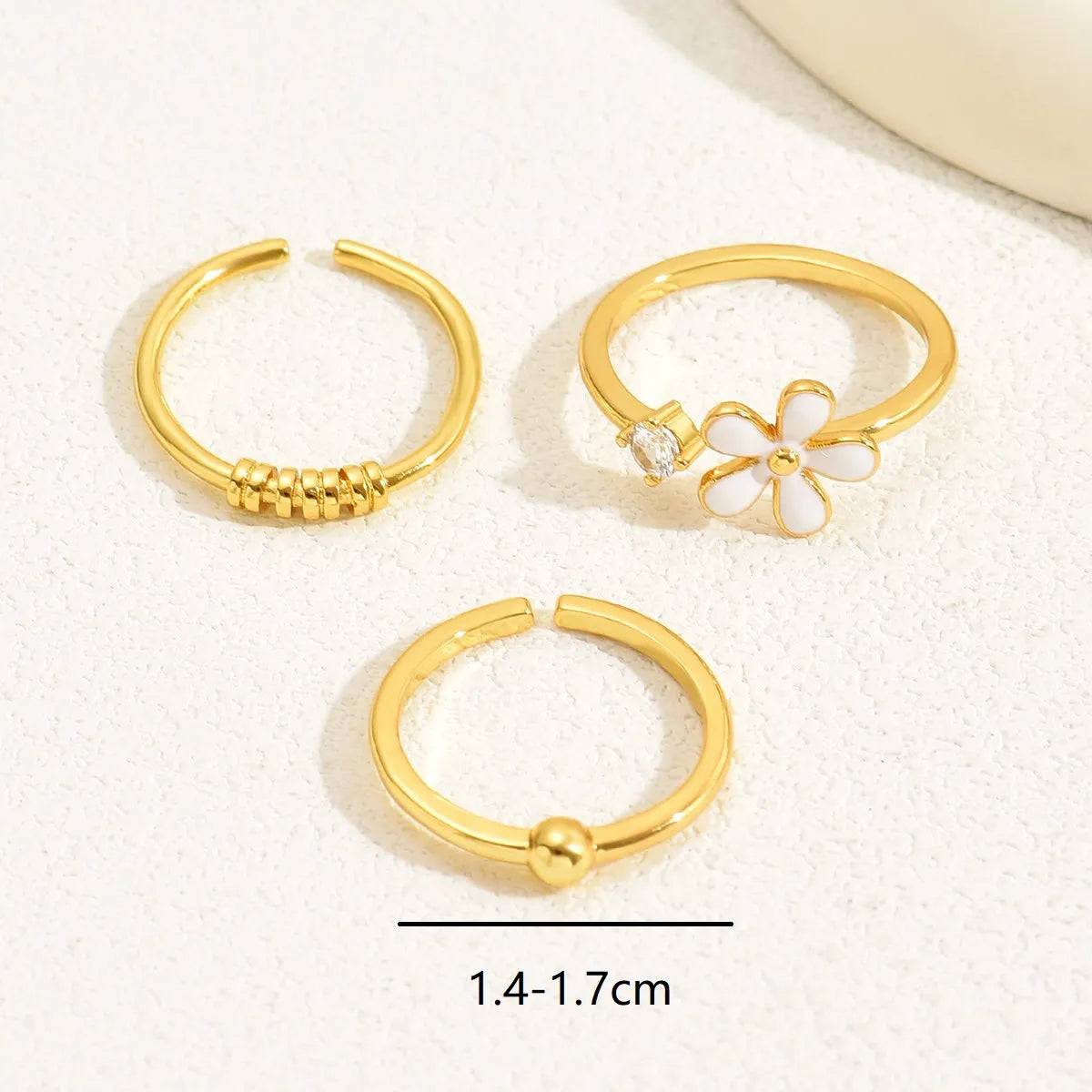 Vacation Simple Style Flower Bow Knot Copper Enamel Plating Inlay Zircon 18k Gold Plated Women'S Toe Rings