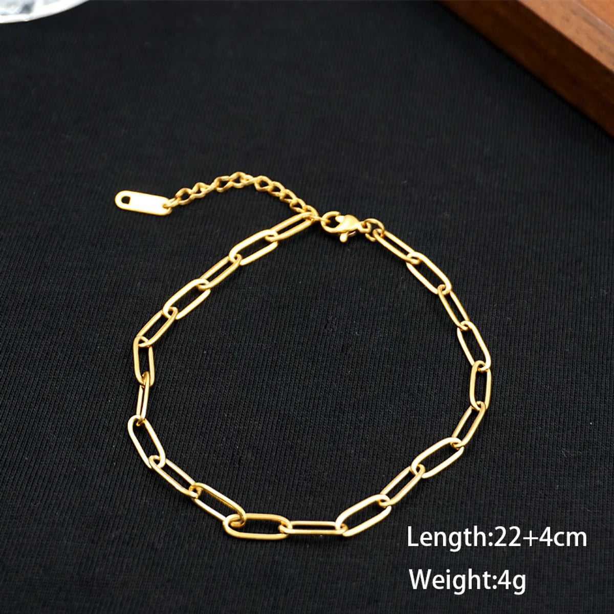 Vacation Simple Style Geometric 304 Stainless Steel Titanium Steel Plating Gold Plated Women's Anklet