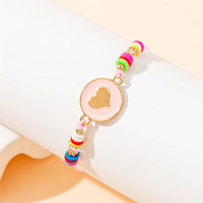 Vacation Simple Style Heart Shape Alloy Rope Beaded Women's Bracelets