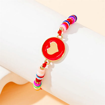 Vacation Simple Style Heart Shape Alloy Rope Beaded Women's Bracelets