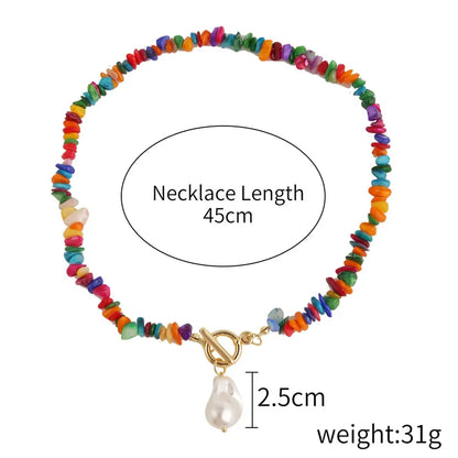 Vacation Simple Style Irregular Imitation Pearl Natural Stone Wholesale Necklace