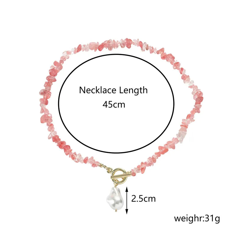 Vacation Simple Style Irregular Imitation Pearl Natural Stone Wholesale Necklace