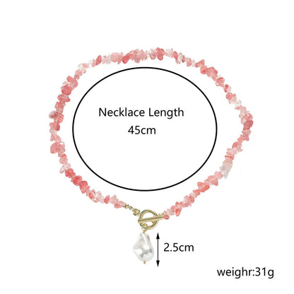 Vacation Simple Style Irregular Imitation Pearl Natural Stone Wholesale Necklace