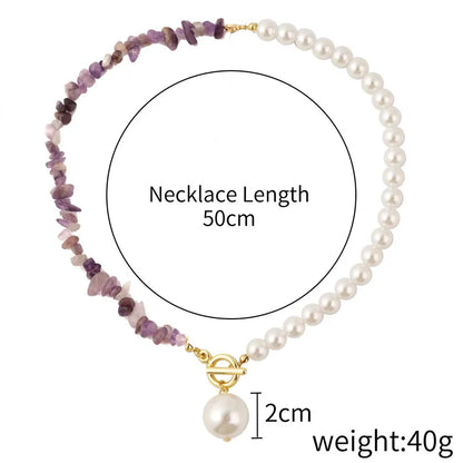 Vacation Simple Style Irregular Imitation Pearl Natural Stone Wholesale Necklace