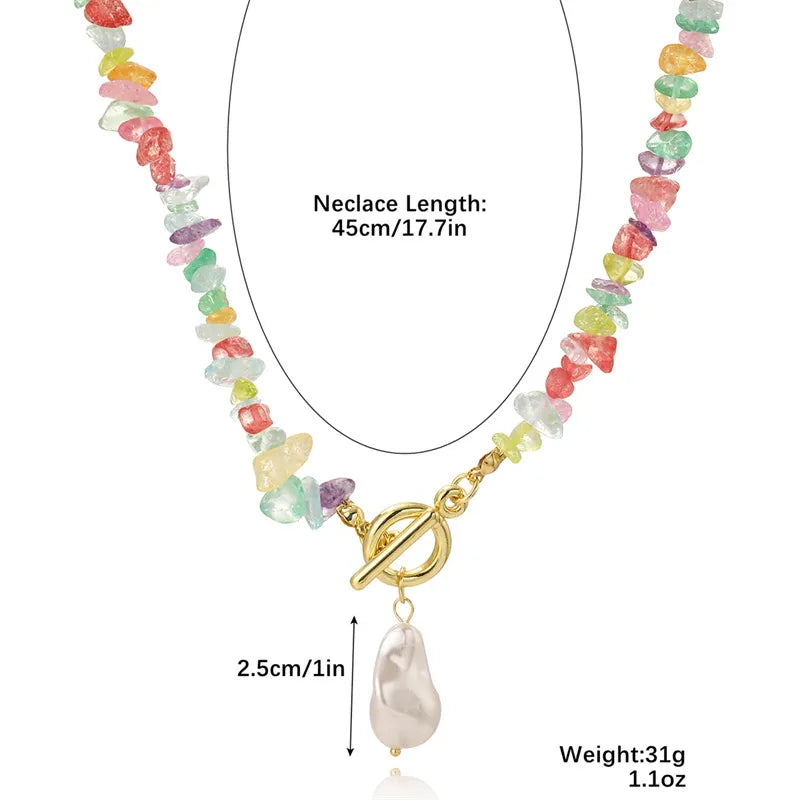 Vacation Simple Style Irregular Imitation Pearl Natural Stone Wholesale Necklace