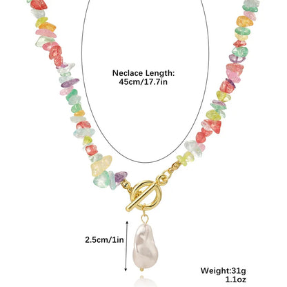 Vacation Simple Style Irregular Imitation Pearl Natural Stone Wholesale Necklace