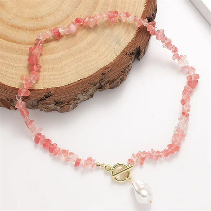 Vacation Simple Style Irregular Imitation Pearl Natural Stone Wholesale Necklace