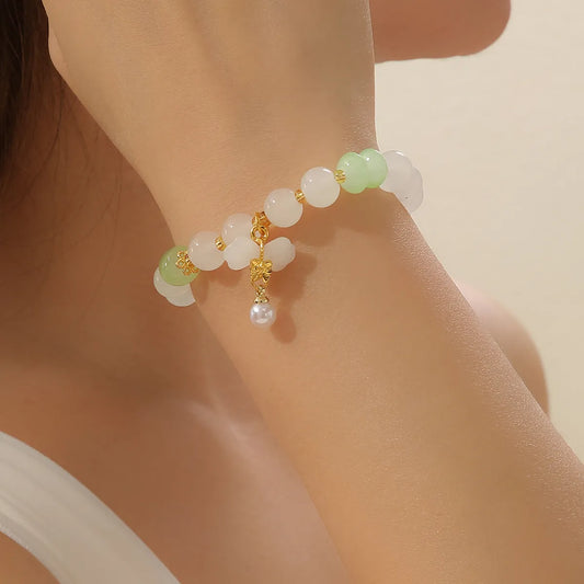 Vacation Simple Style Round Alloy Stone Wholesale Bracelets