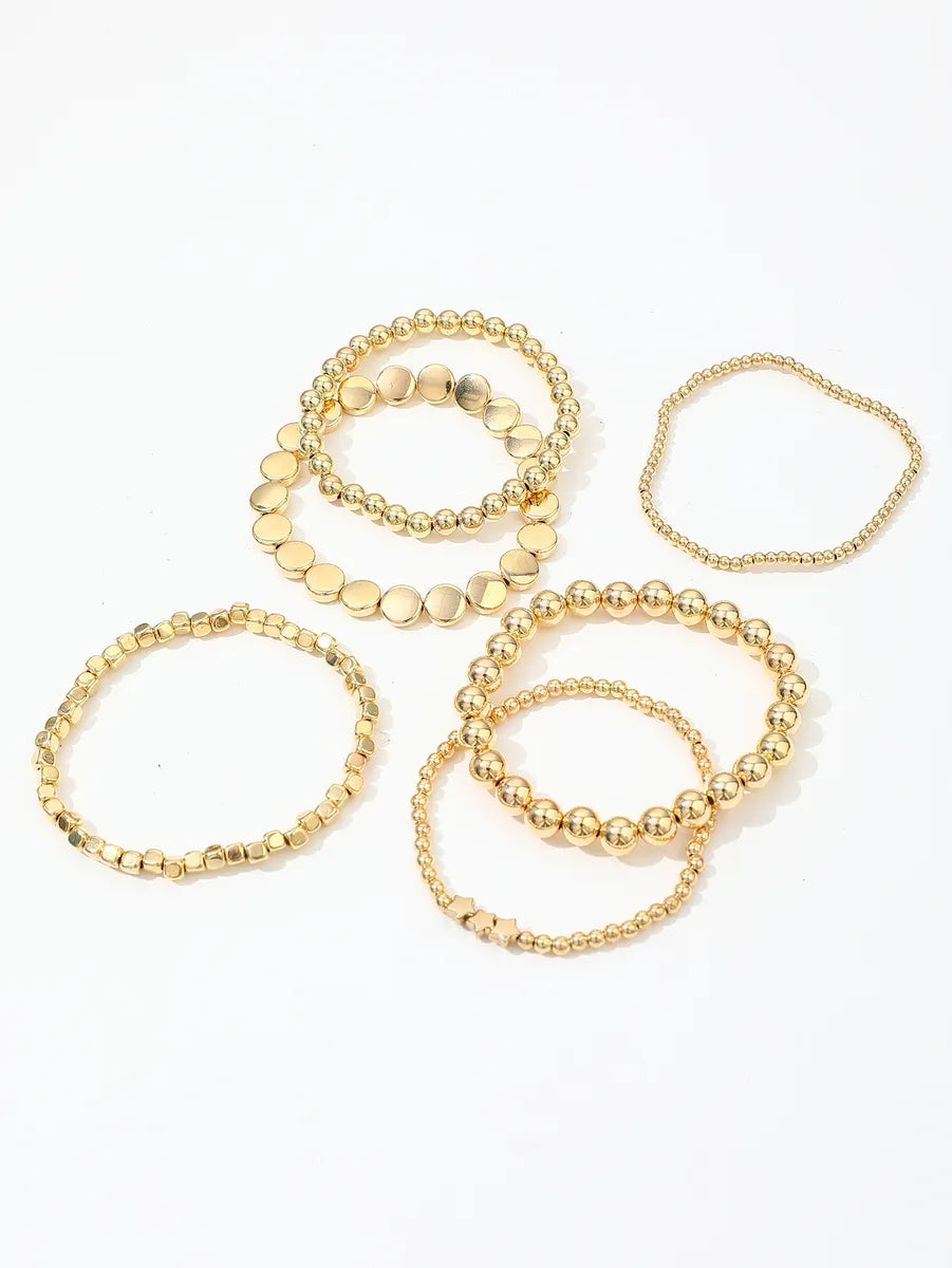 Vacation Simple Style Round Solid Color CCB Wholesale Bracelets