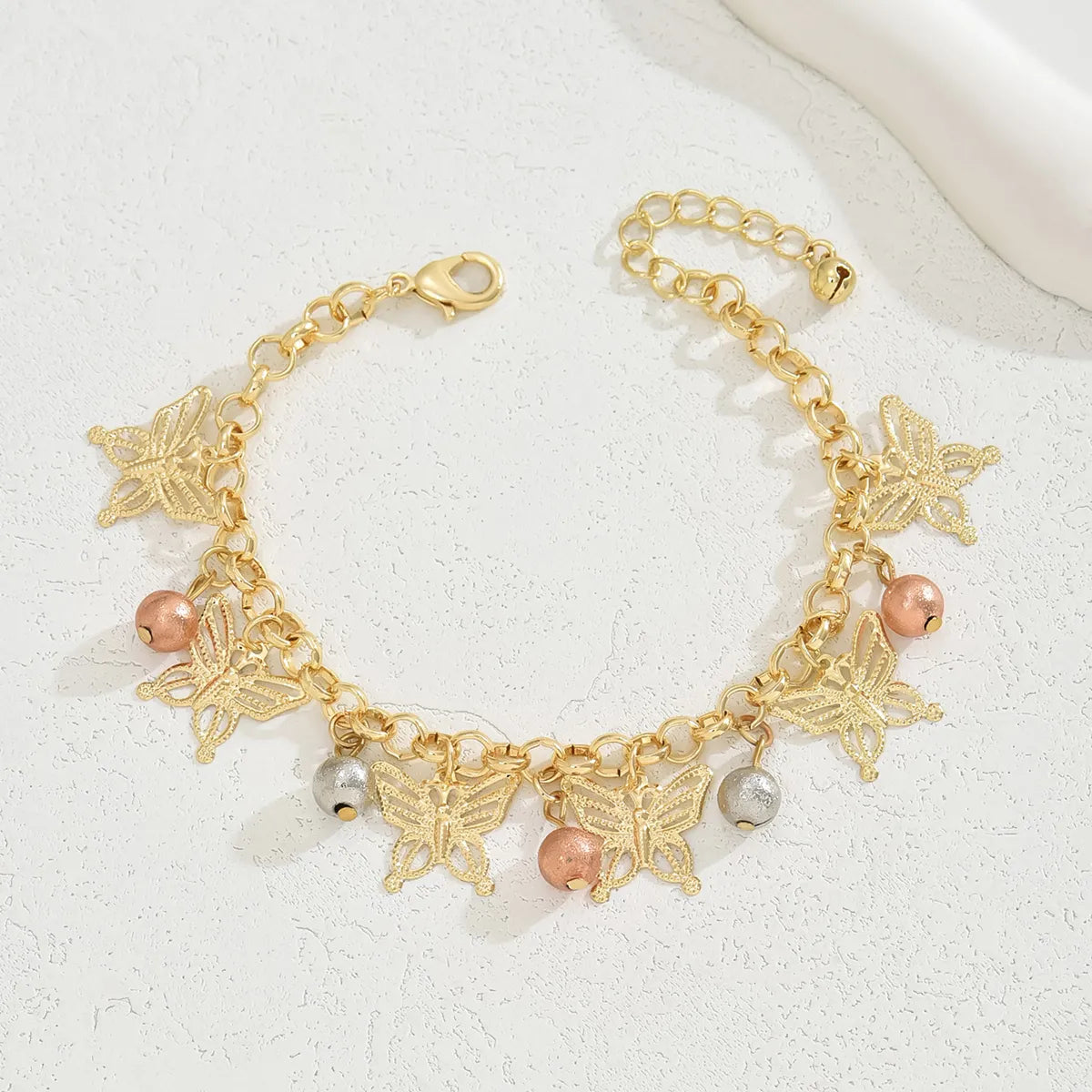 Vacation Simple Style Solid Color 18K Gold Plated Iron Wholesale Anklet