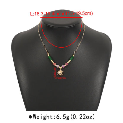 Vacation Simple Style Sun Alloy Glass Bead Wholesale Pendant Necklace