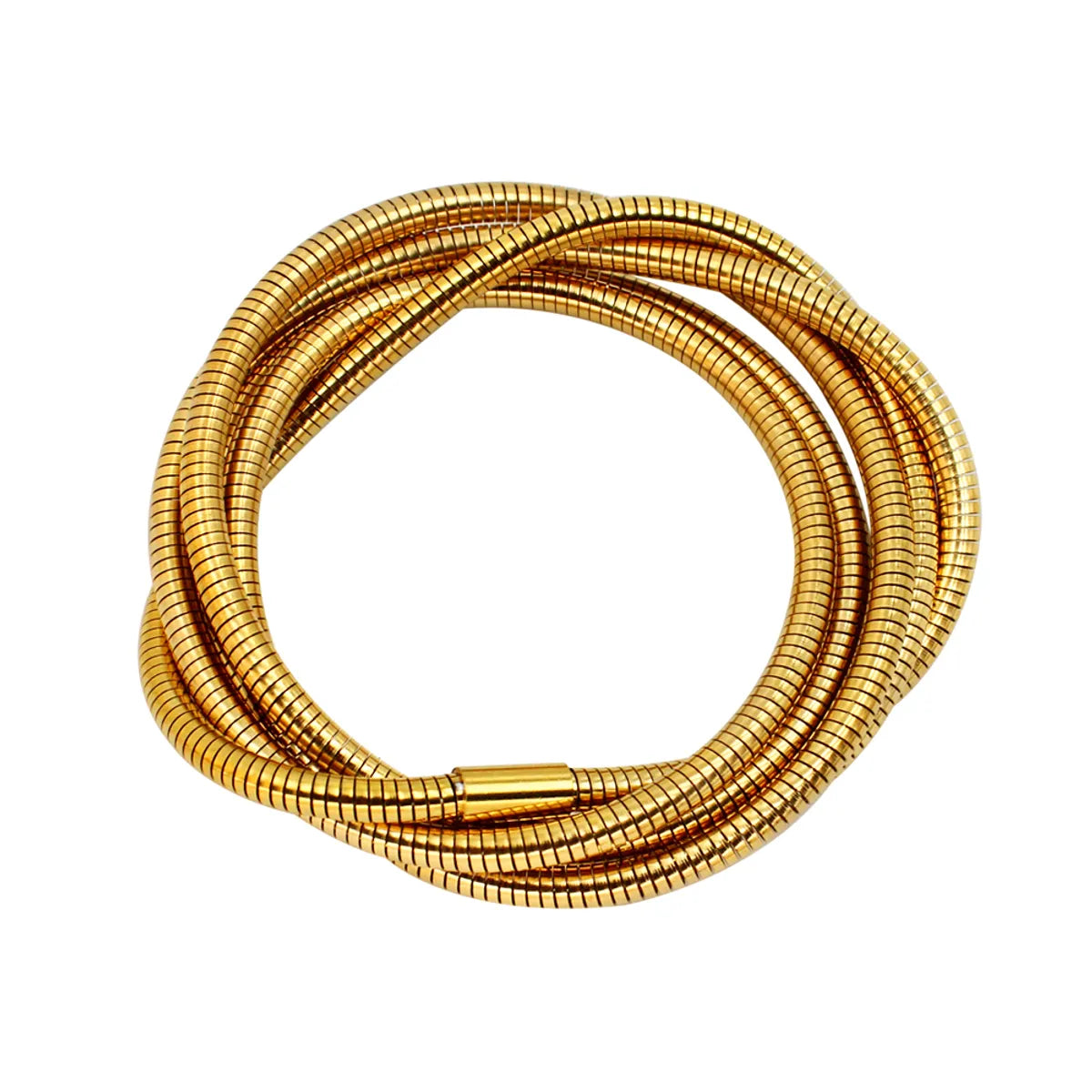 Vacation Solid Color 304 Stainless Steel 18K Gold Plated Bangle In Bulk