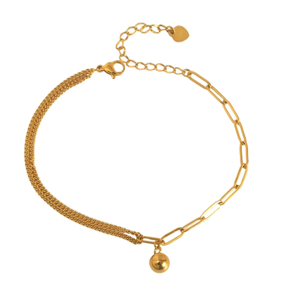 Vacation Solid Color 304 Stainless Steel 18K Gold Plated Women'S Anklet