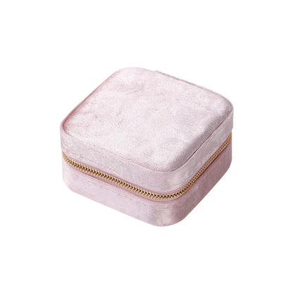 Vacation Solid Color Velvet Jewelry Boxes Makeup Bags