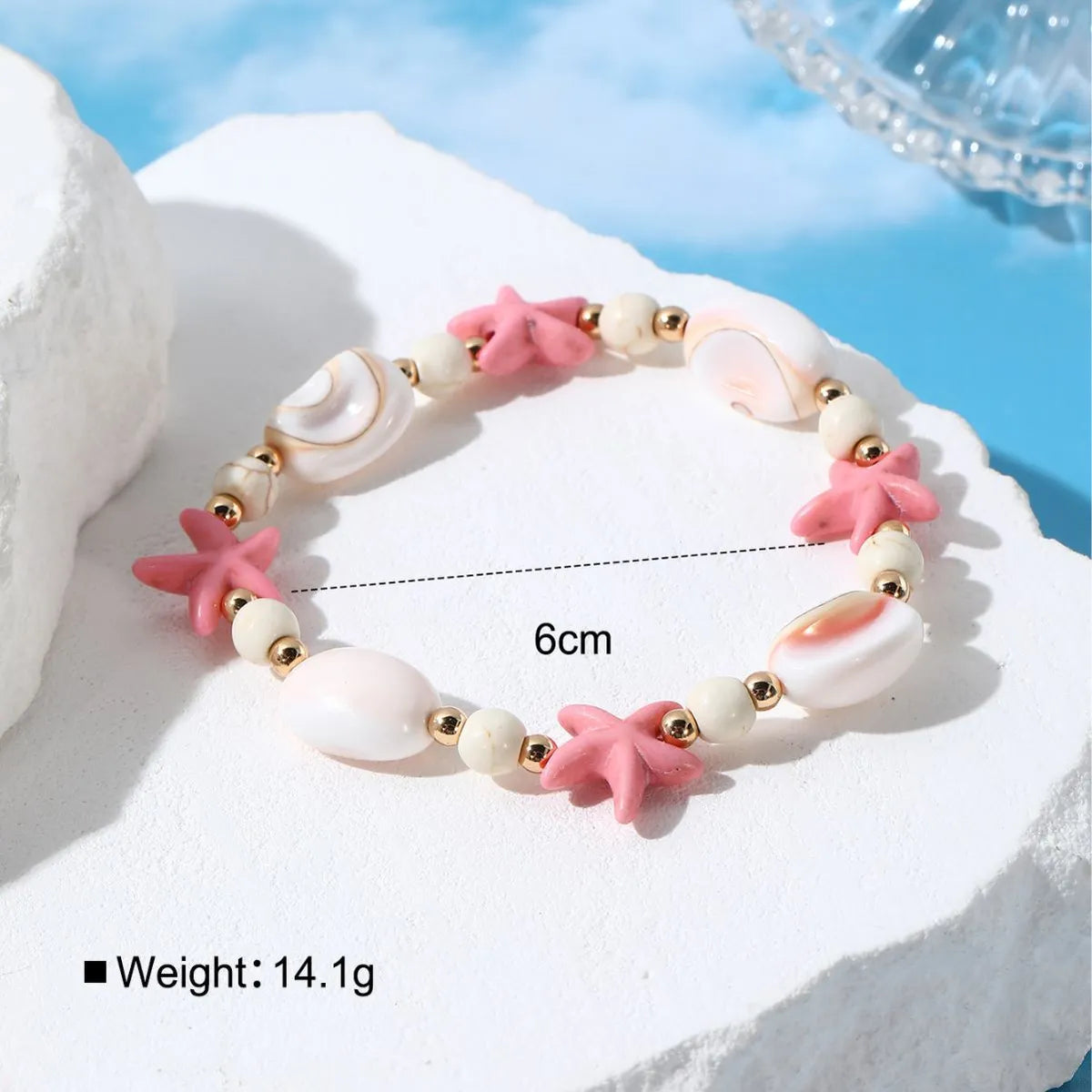 Vacation Starfish Ceramics Beaded Plating Women's Bracelets