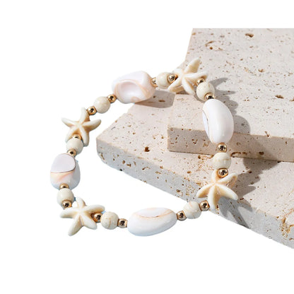 Vacation Starfish Ceramics Beaded Plating Women's Bracelets