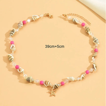 Vacation Starfish Conch Alloy Plastic Wholesale Choker