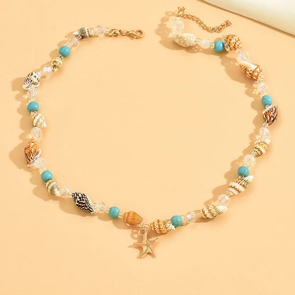 Vacation Starfish Conch Alloy Plastic Wholesale Choker