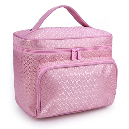 Vacation Stripe Plaid Polyester Square Makeup Bags