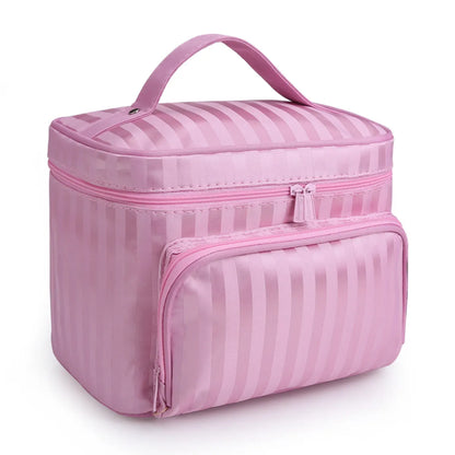 Vacation Stripe Plaid Polyester Square Makeup Bags