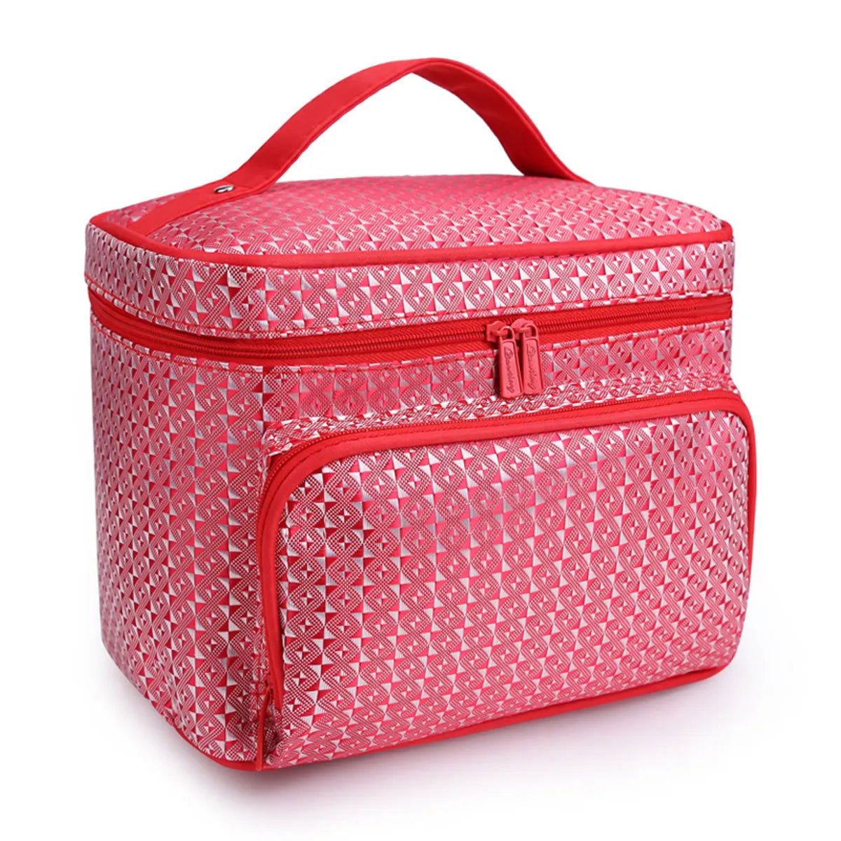 Vacation Stripe Plaid Polyester Square Makeup Bags