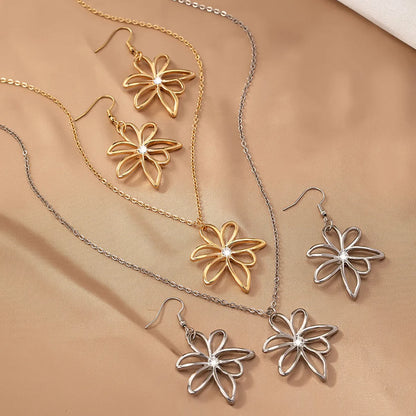 Vacation Sweet Artistic Flower Alloy Zinc Women's Earrings Necklace