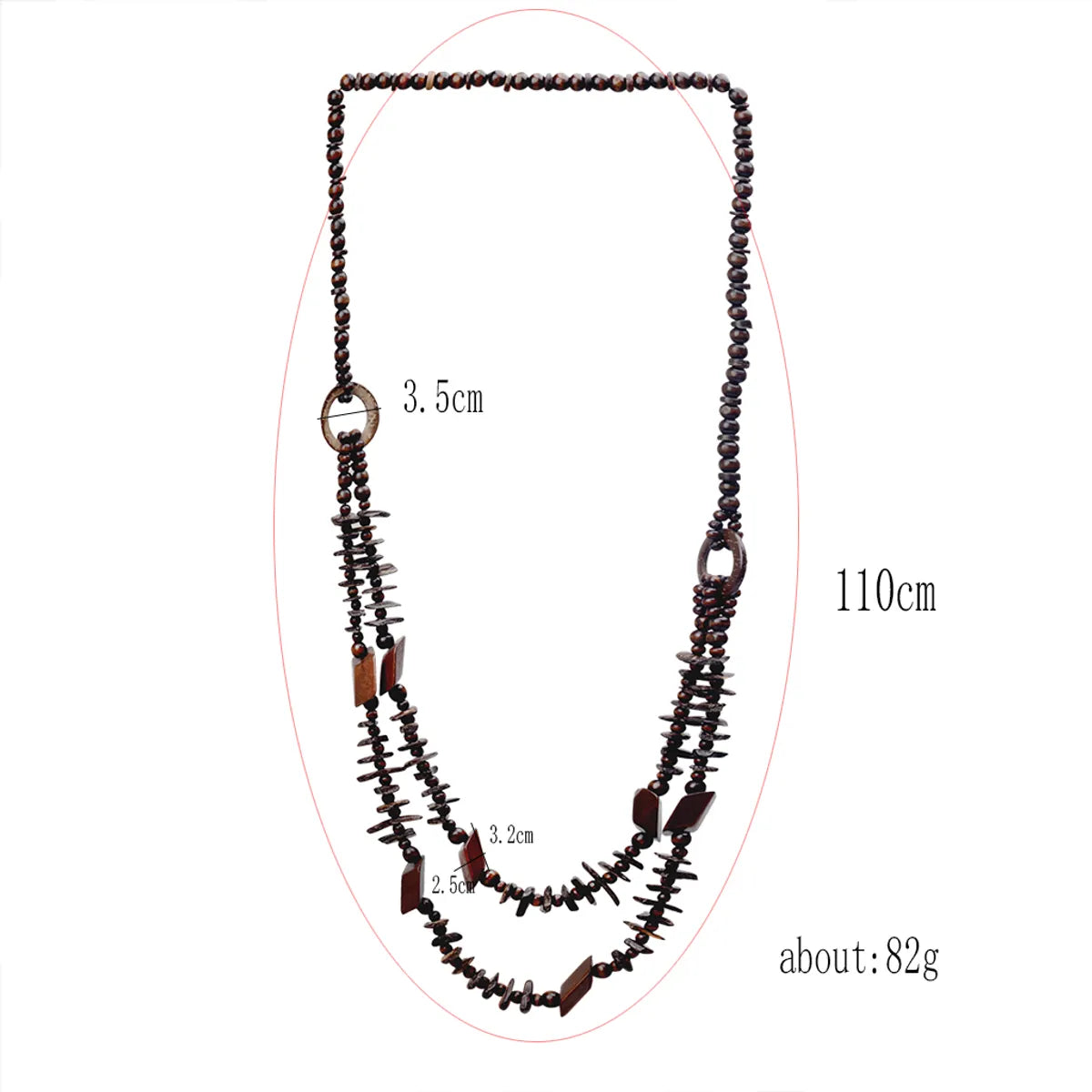 Vacation Sweet Color Block Wooden Beads Coconut Shell Charcoal Beaded Women'S Layered Necklaces